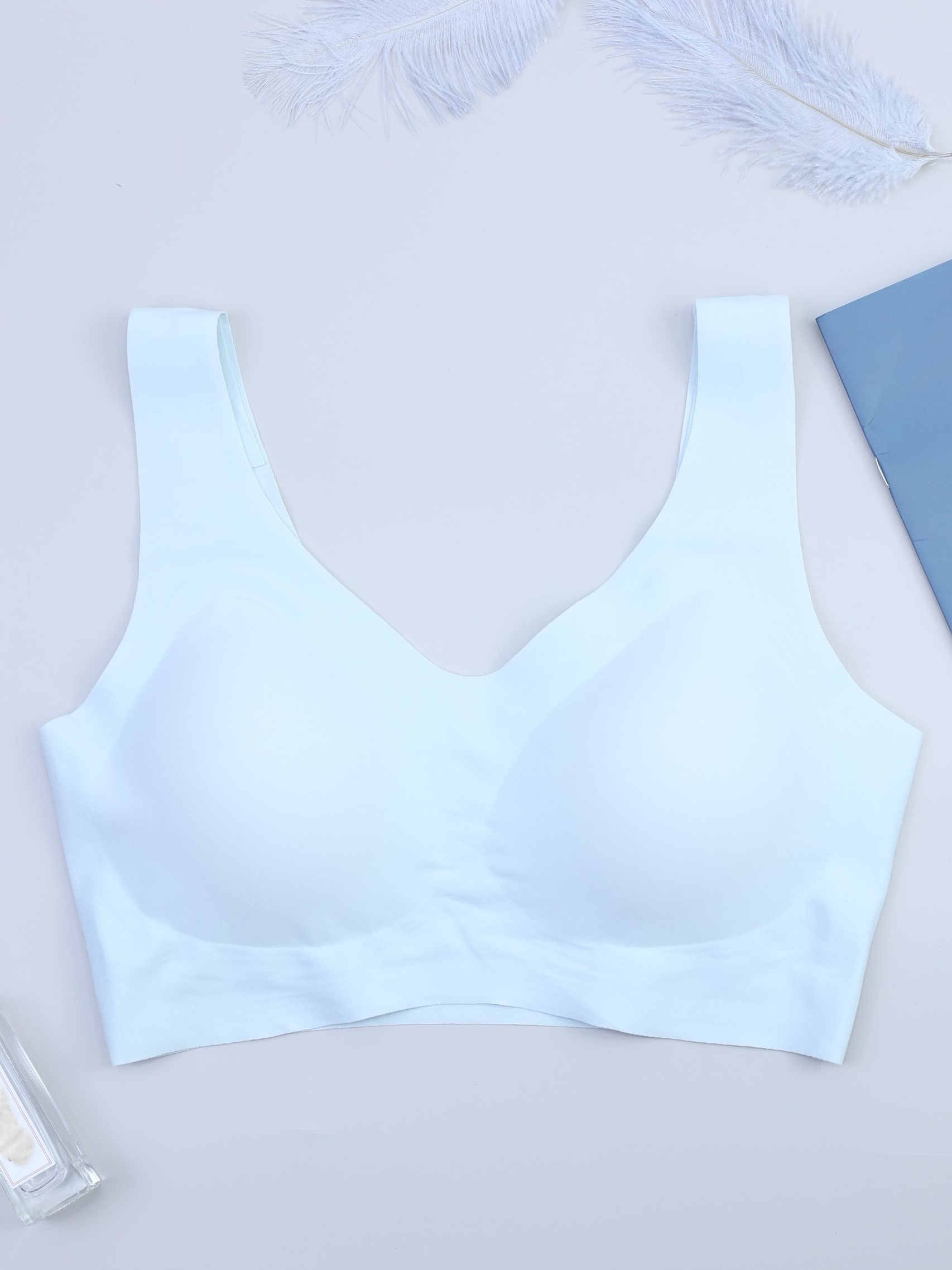 Simple Solid Wireless Bra Comfy Breathable Stretch Intimates