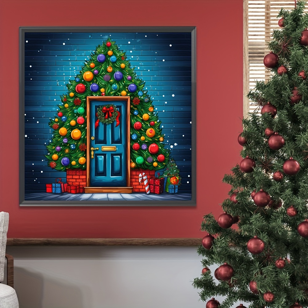 1 Set of DIY Diamond Painting Christmas Pendant Christmas Tree