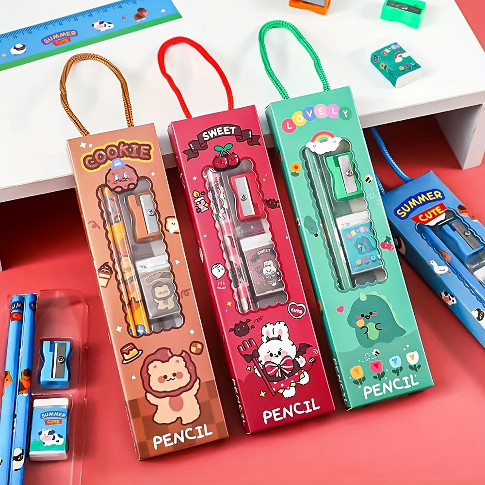 Color Randomruler Set Primary School Stationery Cute Set - Temu