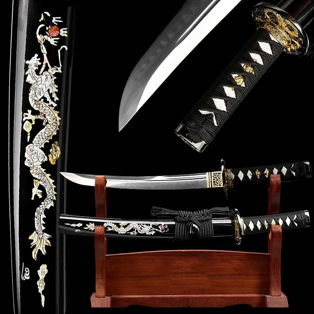 Espada Samurai  Espada Samurái Japonesa Hecha A Mano Con Hoja Azul Y Vaina  - TrueKatana