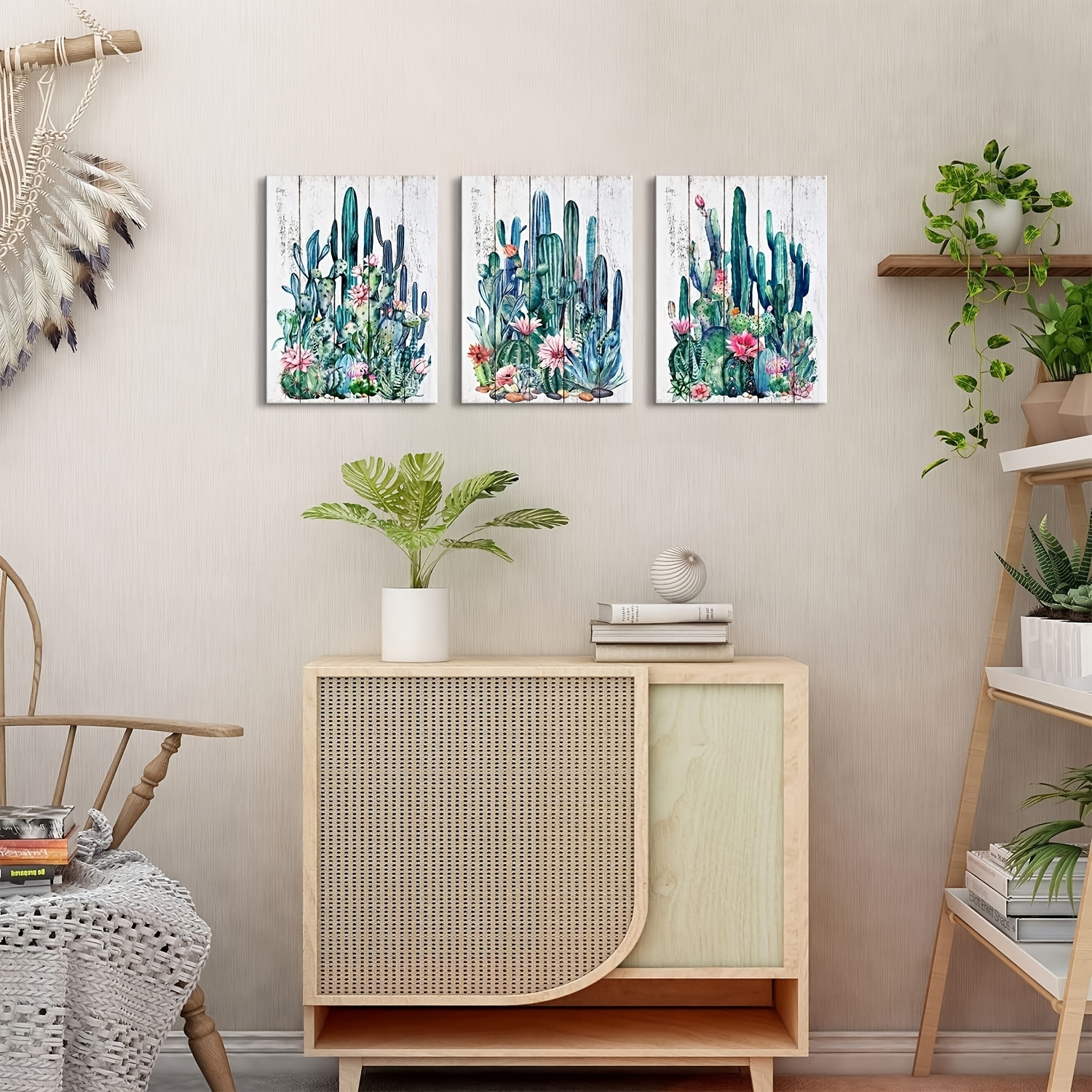 Tropical Cactus Wall Art Succulent Wall Decor Painting For Living Room  Farmhouse Southwestern Cacti Plant Canvas Artwork Boho Bathroom Botanical Posters  Kitchen Home Decorations, No Frame, Temu
