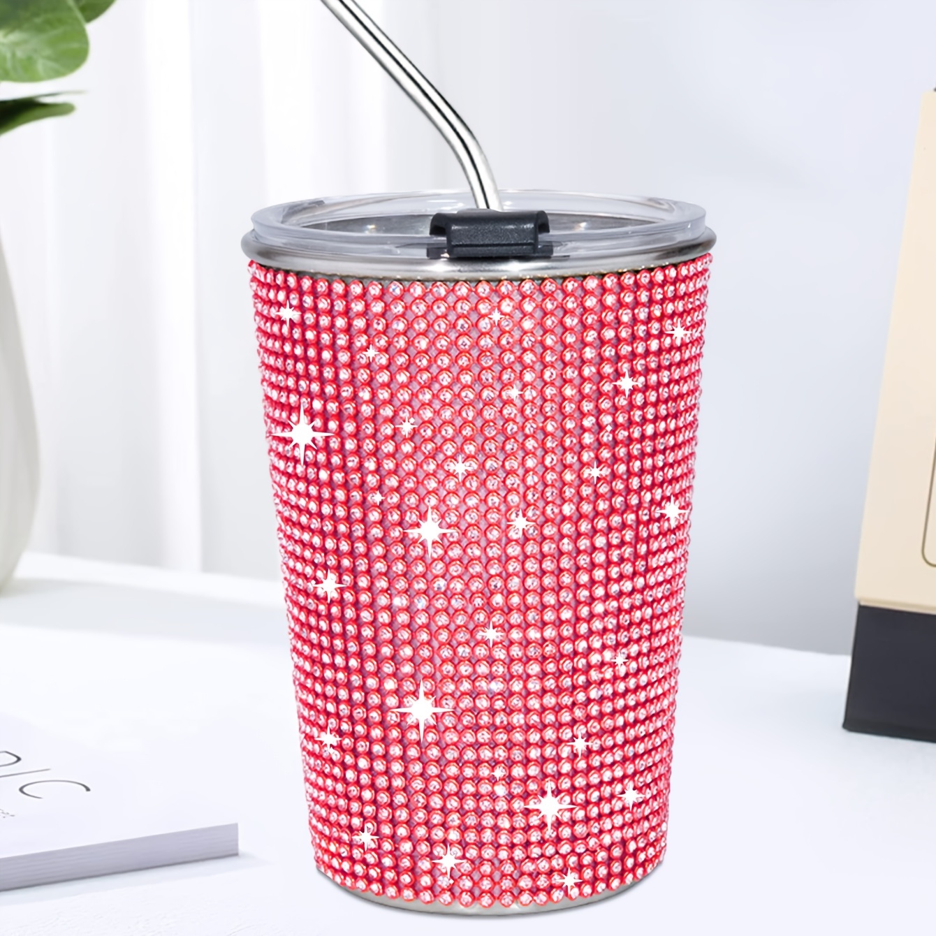 Sparkling Studded Tumbler With Lid Stainless Steel Insulated - Temu