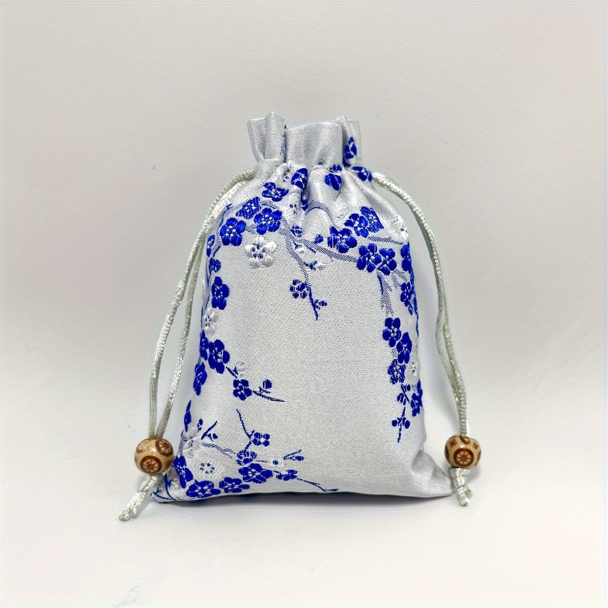 Woven Brocade Satin Brocade Bag, Closure Drawstring Jewelry Bag