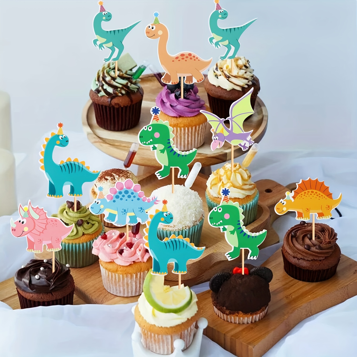 Dinosaur Birthday Cupcake Decorations Dinosaur Cupcake - Temu