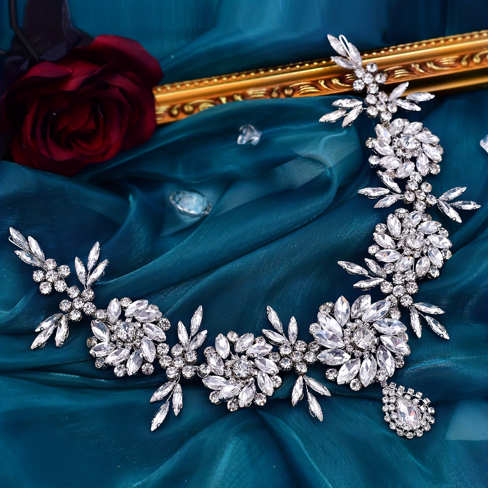 Bridal Rhinestone Hairbands - Intricate Flower Headpieces