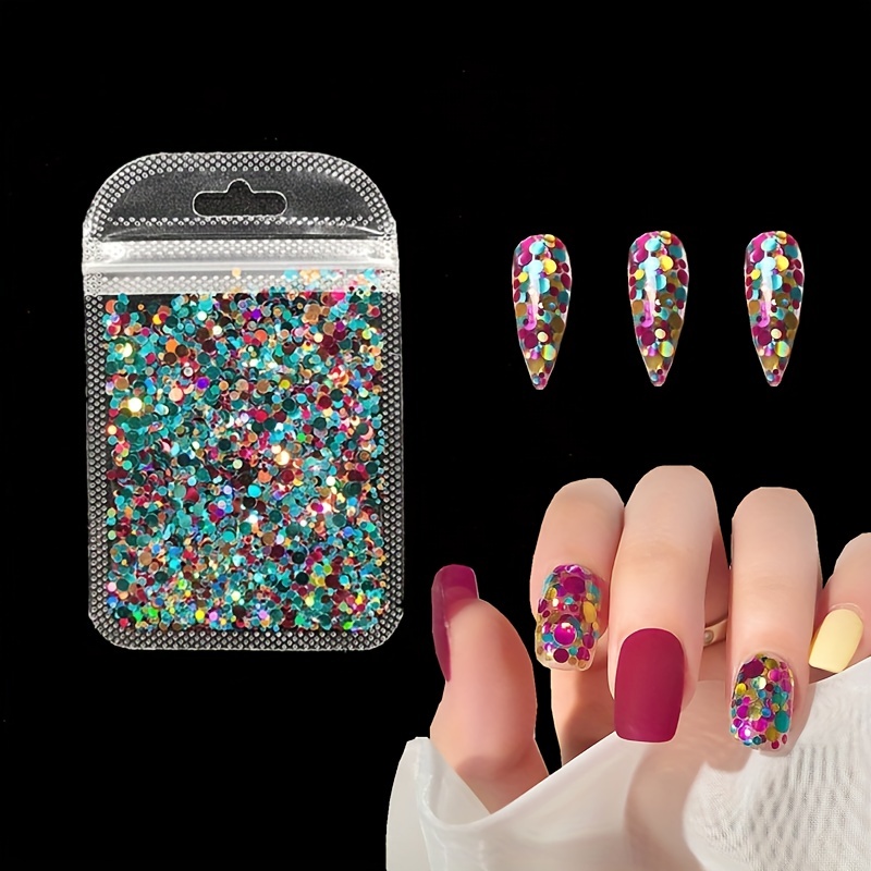 Number Nail Glitter Sequins colorful Number Confetti Flakes - Temu