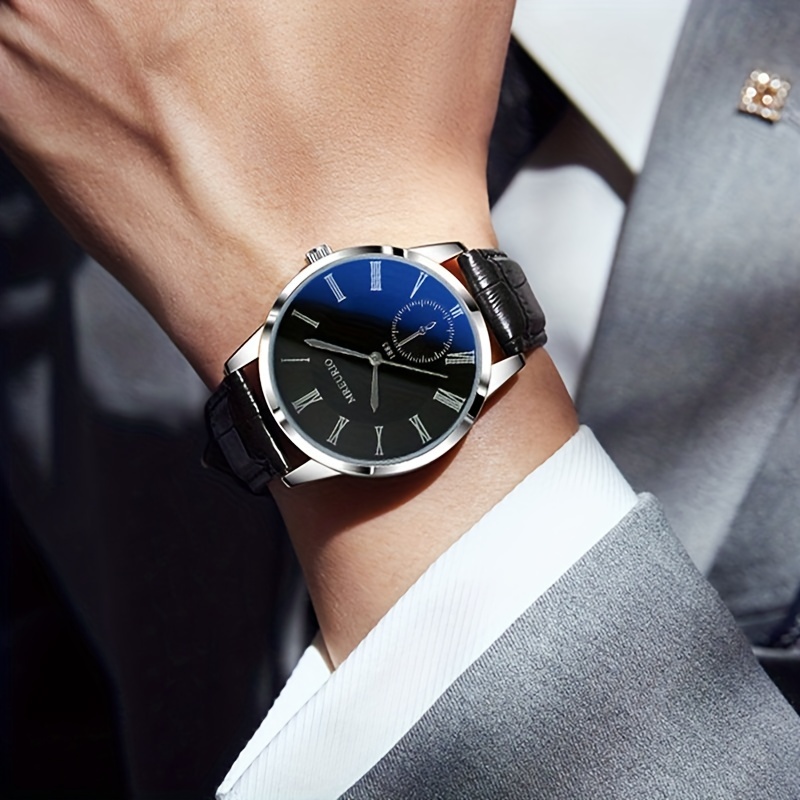ファッションクォーツベルトメンズウォッチステンレススチールラウンド腕時計、ギフトに最適です。 | 高品質で手頃な価格 | Temu Japan