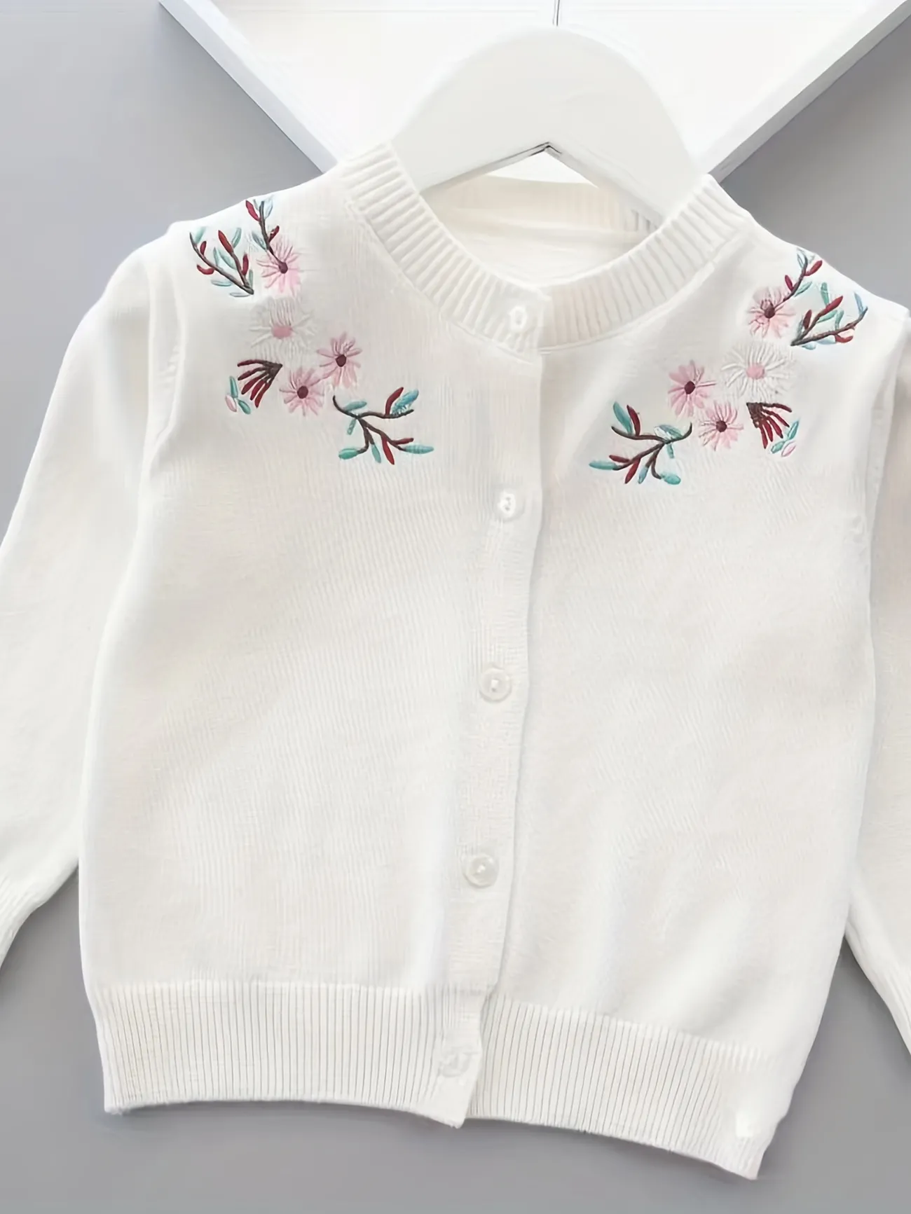 小さな女の子の花柄ニットカーディガン - 子供用薄手セーター - 春と秋のコート - カジュアルコットンニットウェア |  より多く購入する、より多く節約する | Temu Japan