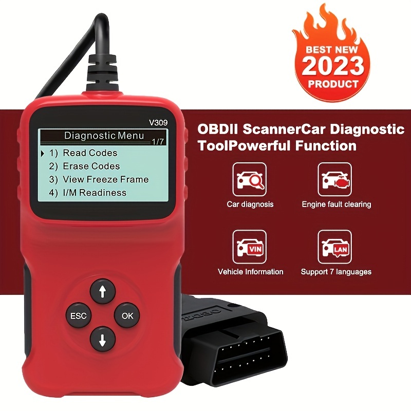 V309 OBD2 Scanner Instrument de diagnostic de défaut de voiture outil de  détection de défaut de moteur lecteur de voiture carte VIN lecture Scanner  de défaut de voiture - Temu Belgium