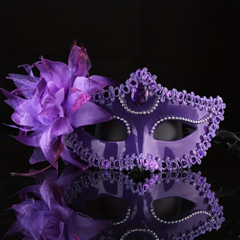 purple female masquerade masks