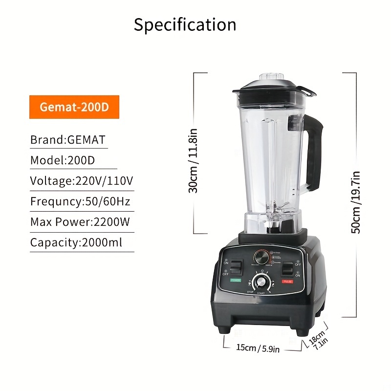 Heavy Duty Blender For Commercial and Home Use