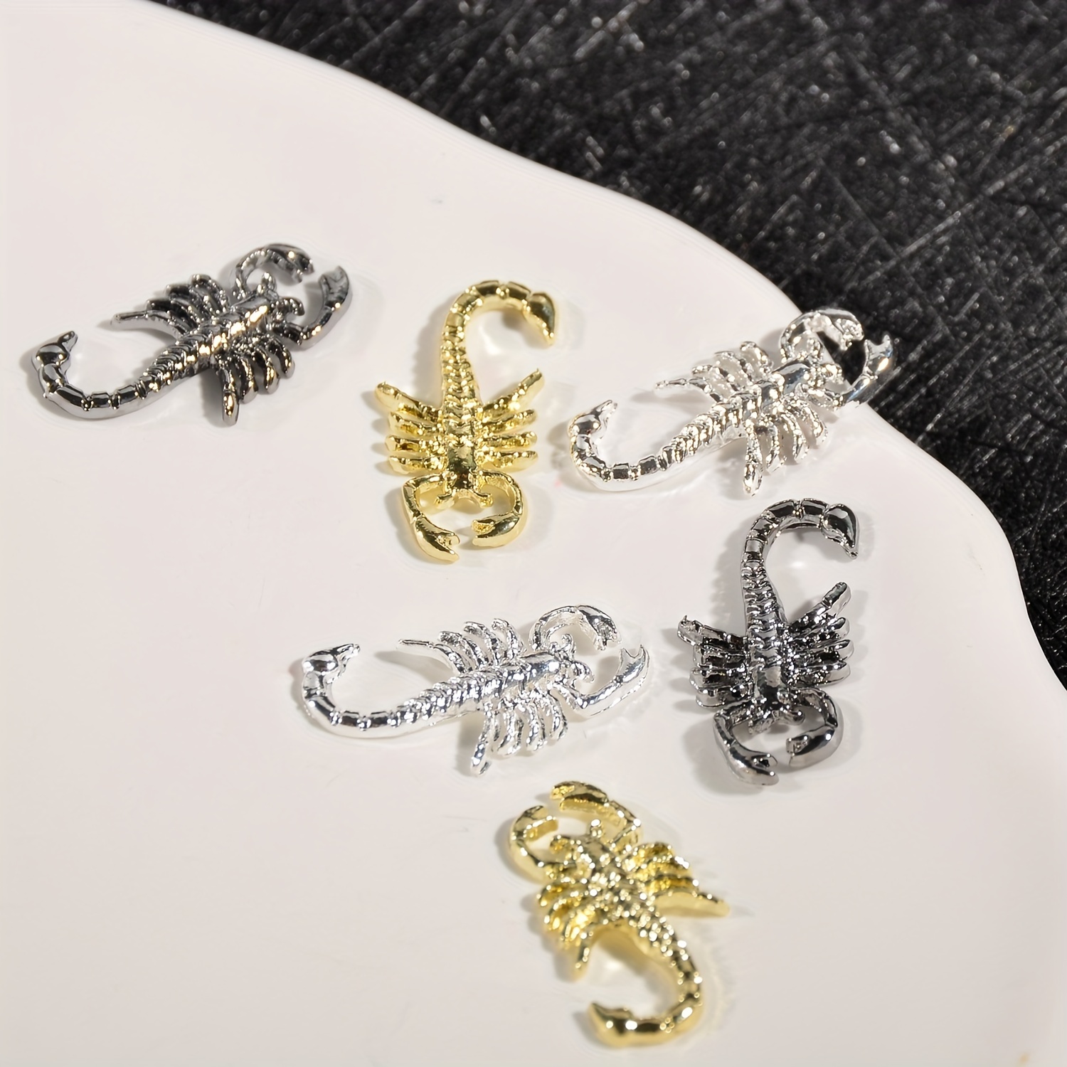WOKOTO 30pcs Scorpion Nail Charms For Acrylic Nails Scorpion Charms 3D Gold  Silver Black Scorpion Nail Art Charms Nail Jewelry For Nails Art 3d Charms