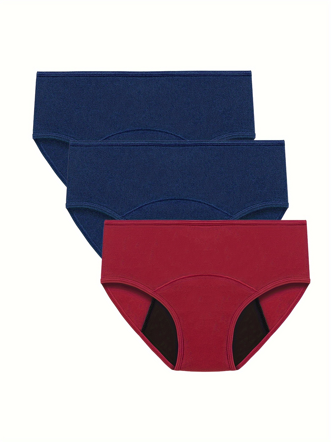 Physiological Underwear for Women 3-Piece Set Leak Proof Plus Size Soft  Cotton Waterproof Briefs Fem