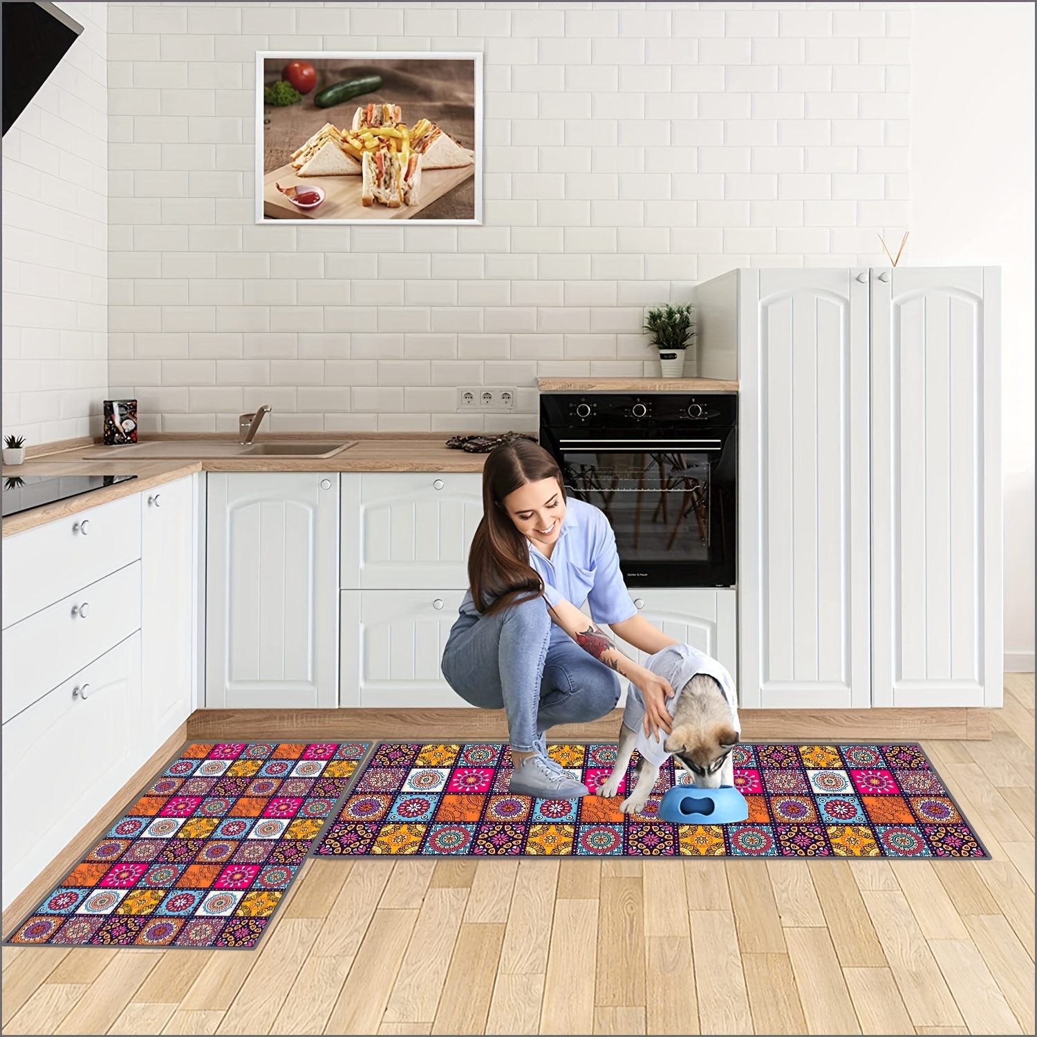 Vintage Tile Anti-Fatigue Kitchen Floor Mat