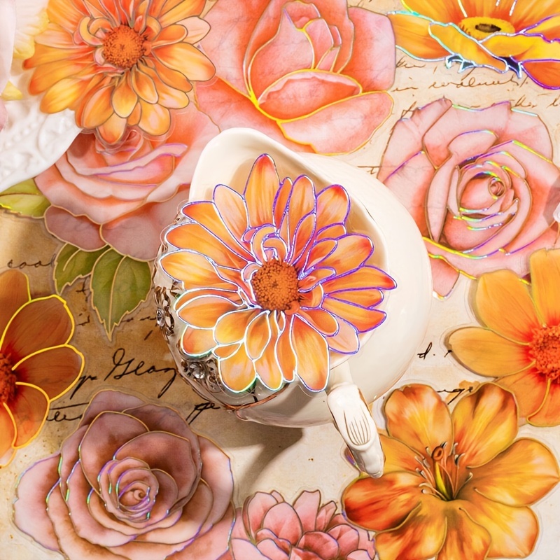 Rose Boxed Stickers Decorative Scrapbooking Vintage Flowers - Temu