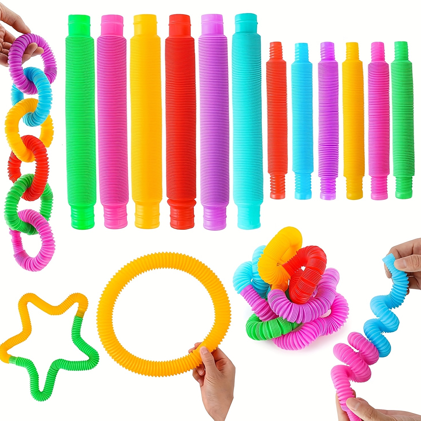 6pcs Animal Pop Tubes,Mini Keychain Pop Tubes Kids Party Favors ,Toddler  Toys Age 1-2 2-4,Sensory Toys For Toddlers 1-3,Party Favors For Kids 4-8  8-12