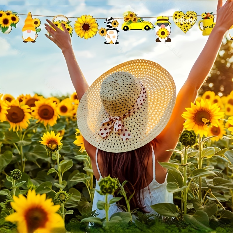 Sunflower Decor Straw Hat