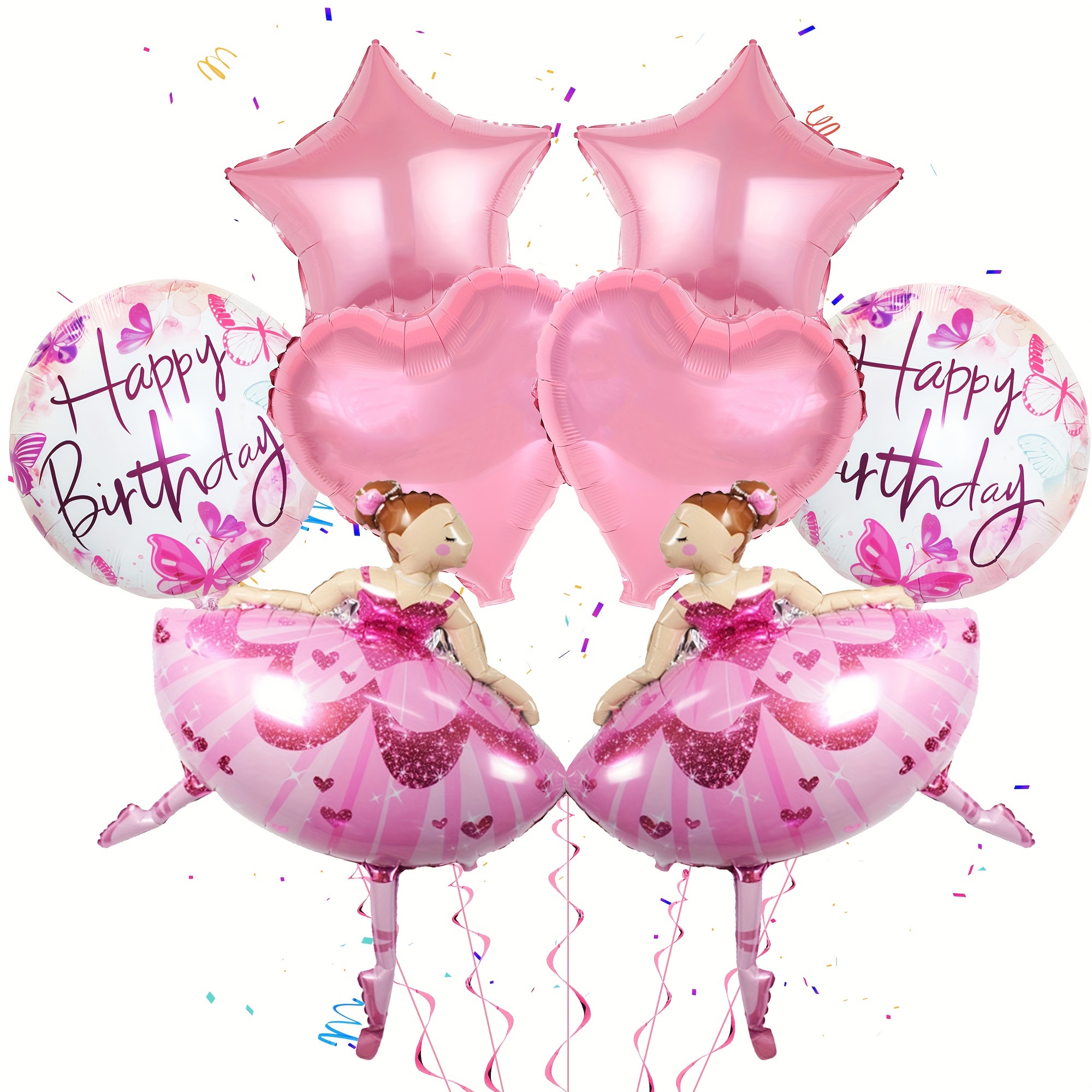 Princesse Foil Ballons, 8Pcs princesse ballons en aluminium