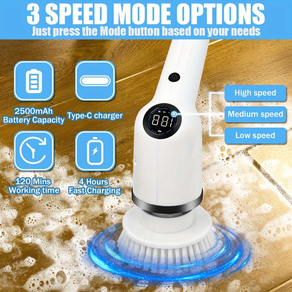 Iagreea Electric Spin Scrubber Power Shower Scrubber With - Temu