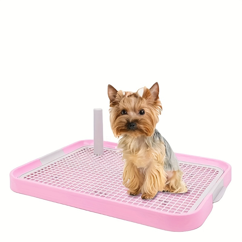 Anti splash Puppy Dog Potty Tray Puppy Pad Holder with Removable Post and  Wall Cover for Cats Dogs Toilet Dog Pee Training Pad