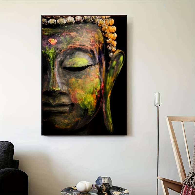  Cuadros decorativos modernos de Buda gris con media cara,  cuadros de pared para sala de estar, pósteres impresos, imágenes de 16 x 24  pulgadas, sin marco : Hogar y Cocina