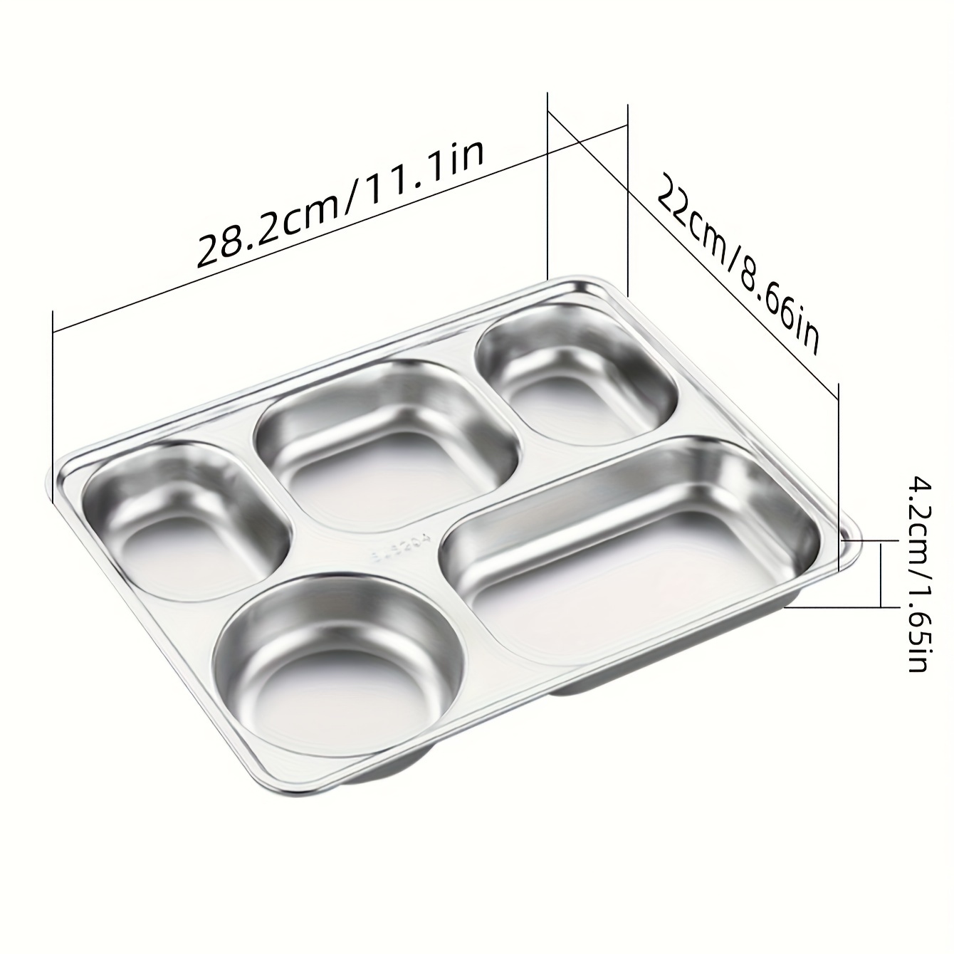 TEMU de cena de acero inoxidable de 1 compartimento para clasificación de alimentos en restaurantes domésticos, de comida rápida, compartimento de
