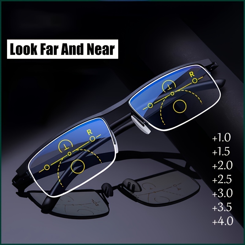 1pza Gafas Bifocales De Metal Para Hombres De Lejos Y Cerca, Uso Dual, De  Zoom Automático +1.0 A +4.0