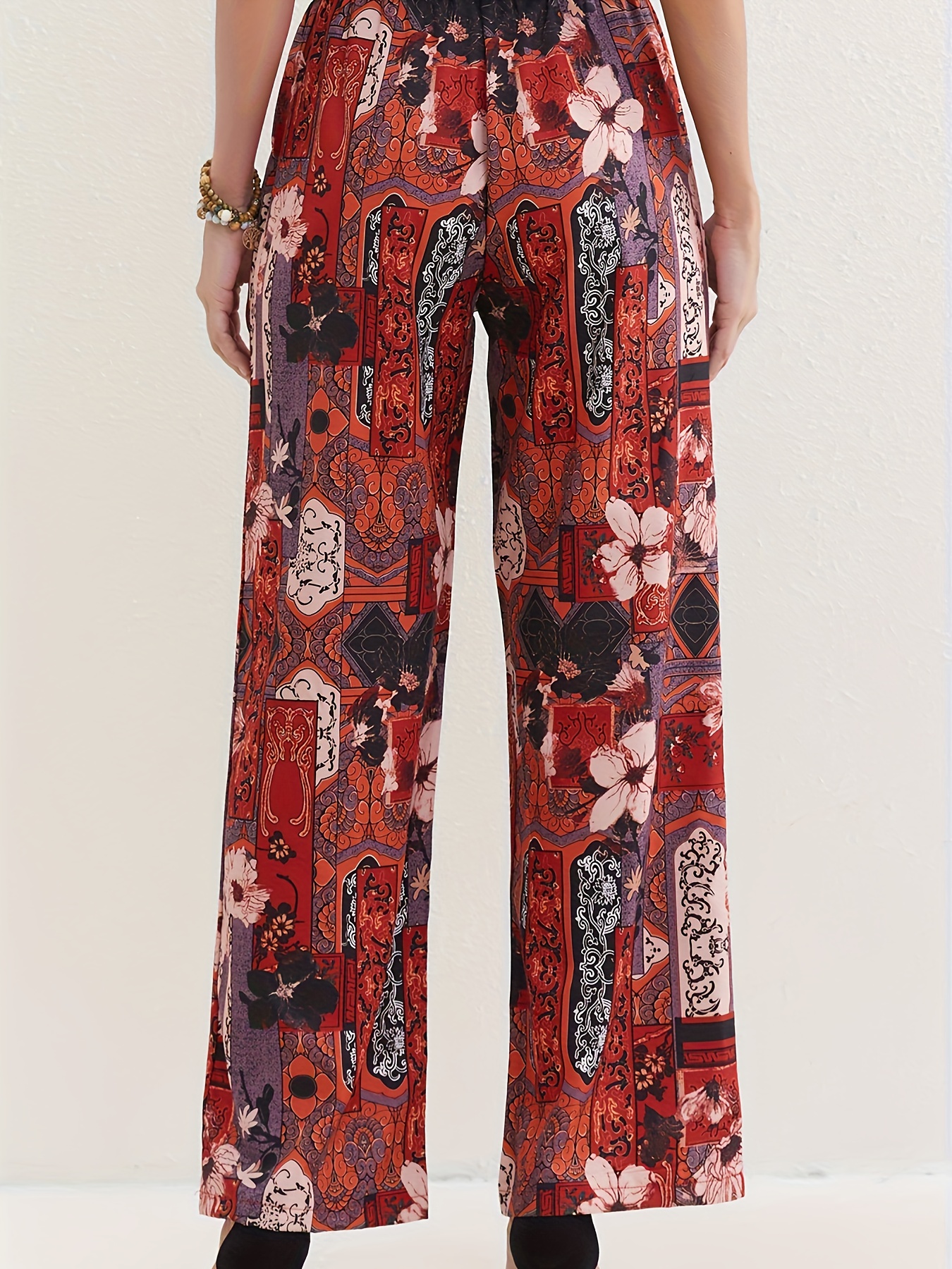 Boho Floral Wide Leg Pants