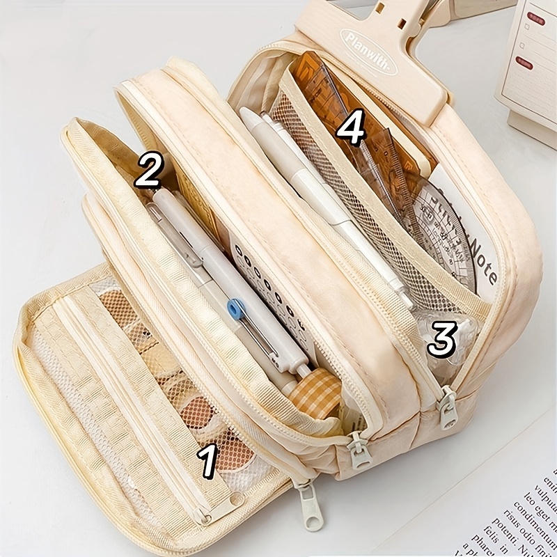 Stationery Bag, Pencil Case, Large Capacity Pencil Case, Handheld Pencil  Case, Stationery Box, Cosmetics, Portable Gifts, Suitable For Office,  School, Youth, Girls, Boys, Men, Women, Adults - Temu