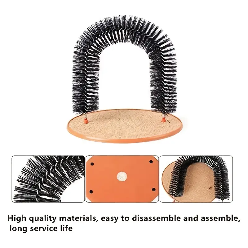 cat arch self groomer cat 4 in 1 multifunctional hair brush cat arch groomer and massager groom toy pet cat scratcher toys fur grooming brush details 1