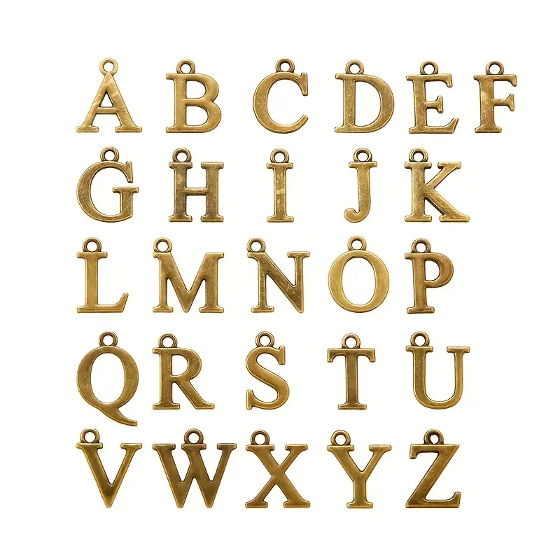 A z Metal Zinc Alloy Creative Letter Charms Fit Jewelry - Temu