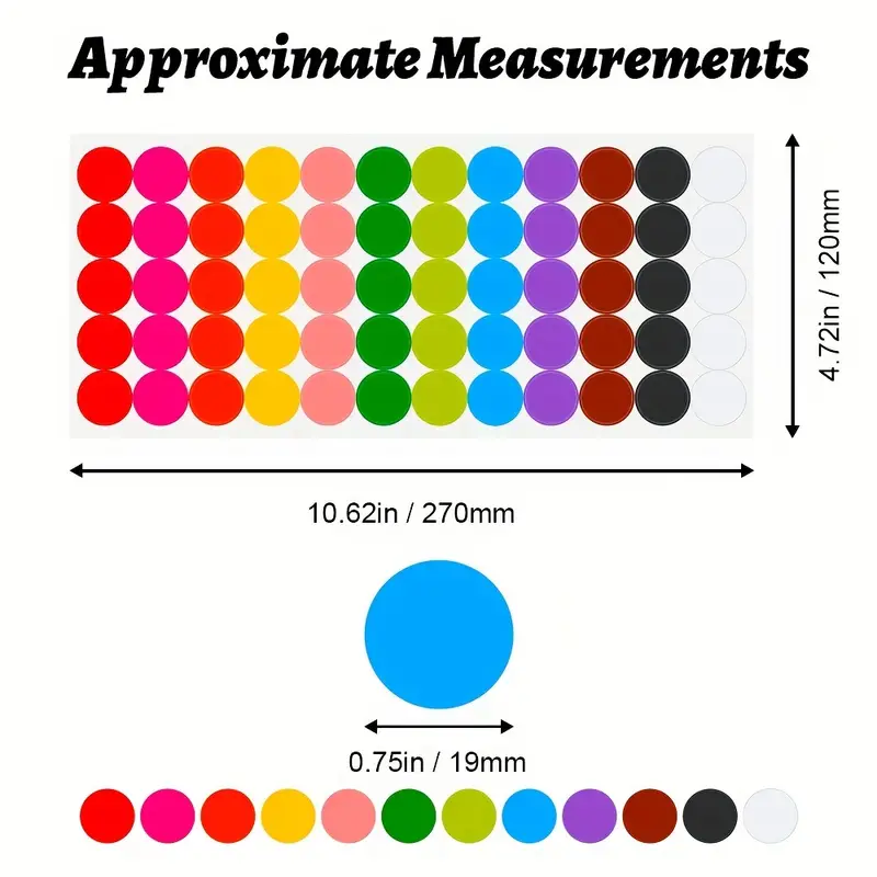 600 Pezzi Di Etichette Adesive Rotonde Per Codifica Colore - Temu