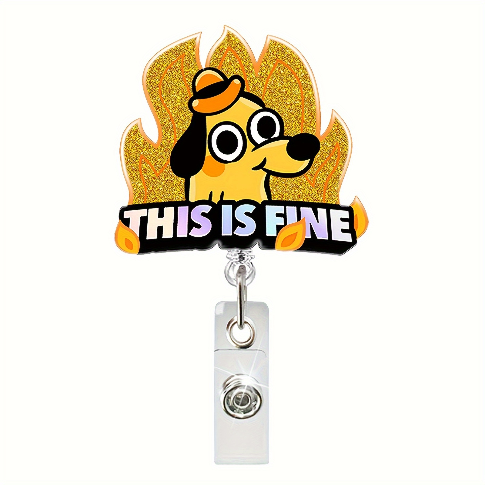 Fire Themed Retractable Nurse Badge Scroll Holder Cute - Temu