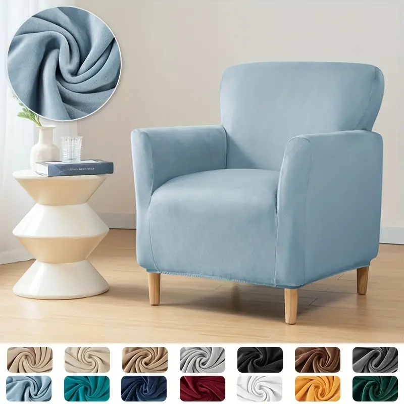 1pc super soft armchair slipcovers elastic velvet club tub chair slipcovers for living room bar counter hotel home decor details 6
