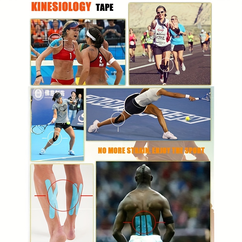 2Size Kinesiology Tape Athletic Tape Sport Tape Strapping Gym Fitness Tennis Running Knee Muscle Protector Scissor