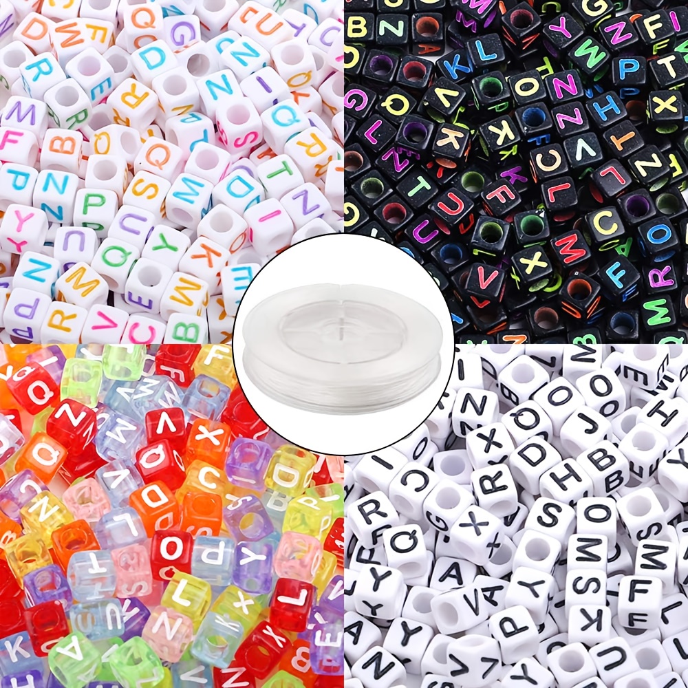 Letter Beads Alphabet Beads Acrylic Translucent Cube - Temu