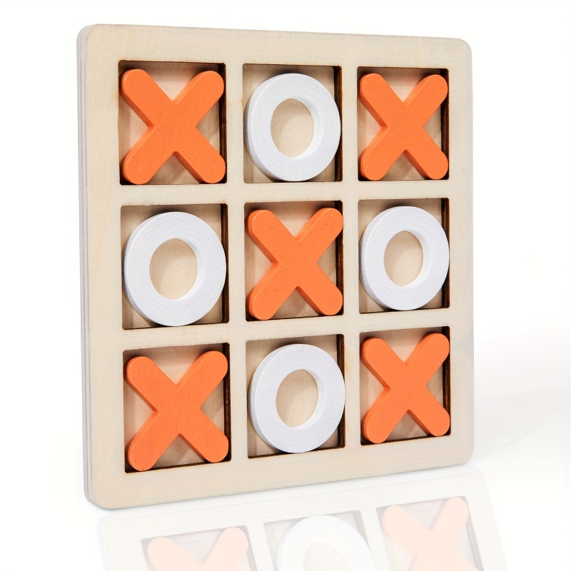 Wooden Tic Tac Toe Board Game XO Chess Parent Child Interaction