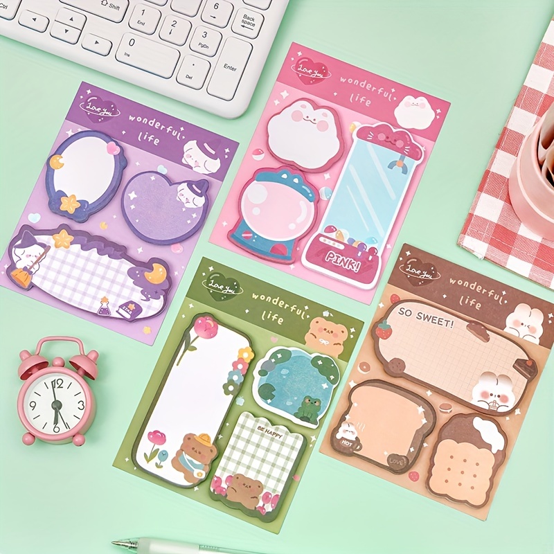 Kawaii Cartoon Rabbit Bear Sticky Notes Perfect For Cute - Temu