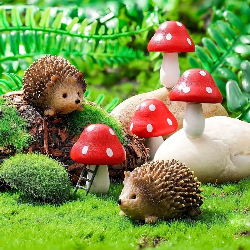 Mini Mushroom Sculpture For Dollhouse Accessories Micro - Temu