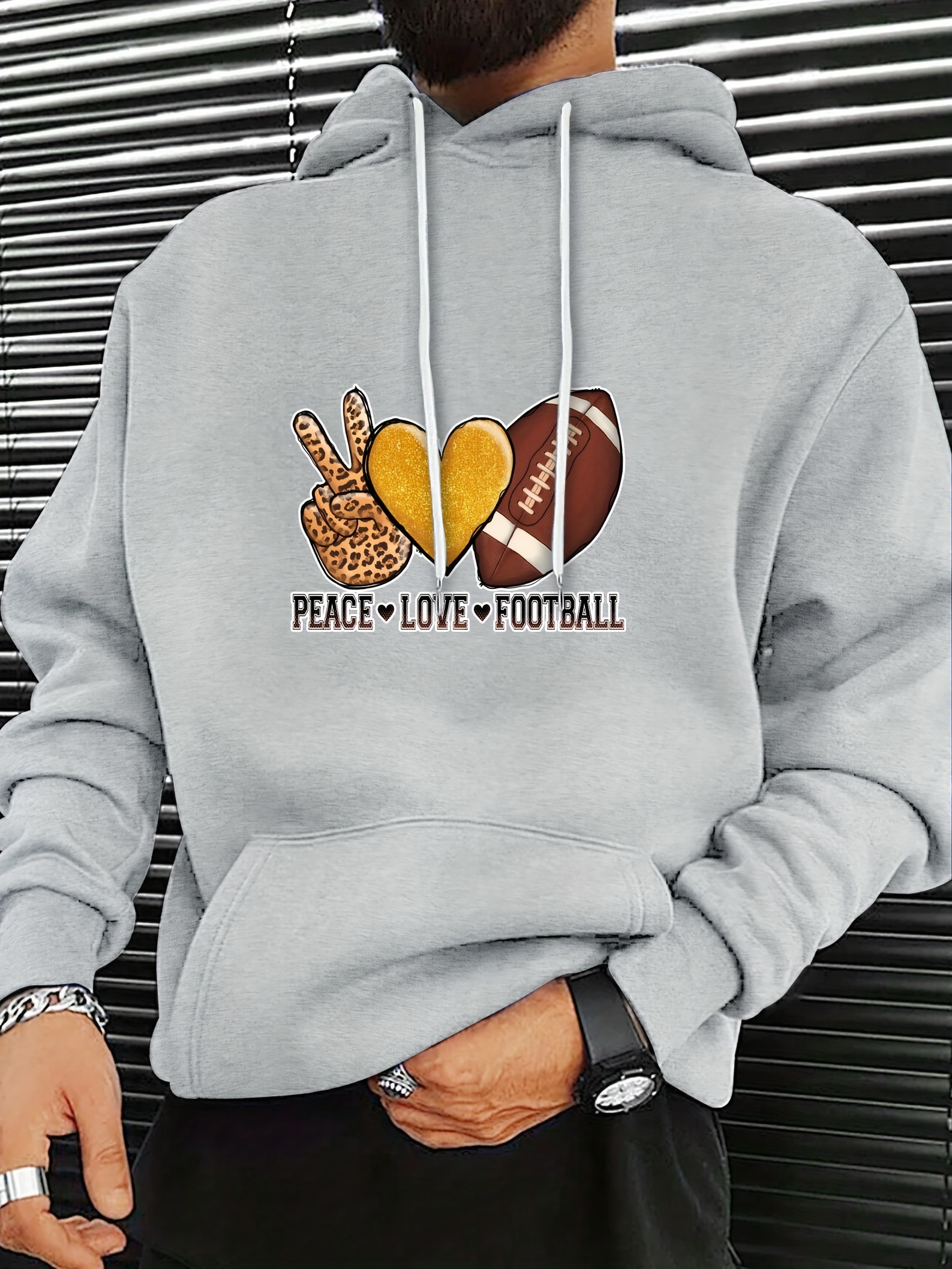 Men's Plus Size Peace Love Dallas Cowboys Hoodie For Spring Autumn