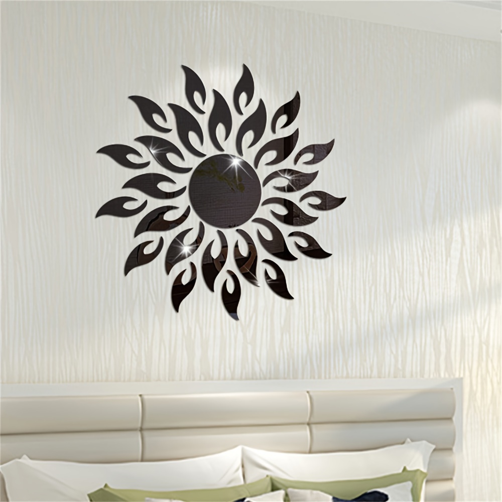 three dimensional sun flower acrylic   sticker   decoration self   wall sticker wall   tile bedroom installation diy self   double layer thickened   home details 5