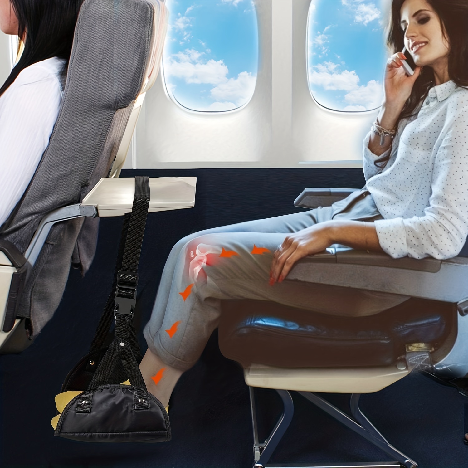 Airplane Footrest Airplane Foot Rest Portable Airplane Seat - Temu