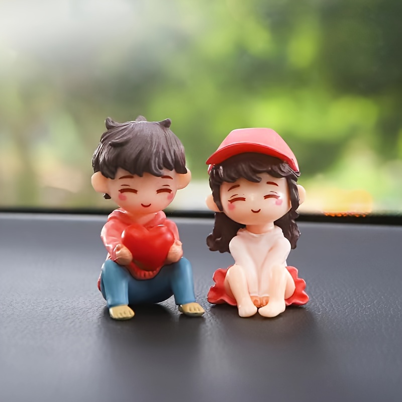 

Micro Landscape Couple Resin Crafts Car Ornaments Outdoor Holiday Decor Summer Themed Supplies Home Garden Decoration For Valentine's Day Gift