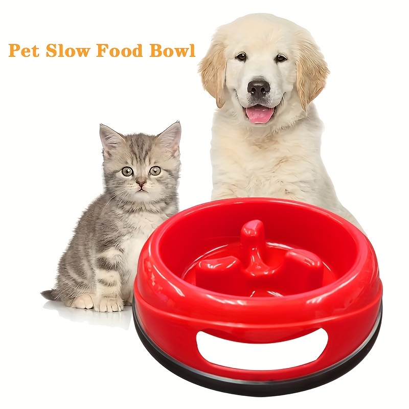 Plastic Pet Slow Feeder Dog Food Bowl With Non-slip Bottom Anti-choking Pet  Feeding Puzzle Bowl For Dogs And Cats Pet Supplies - Temu