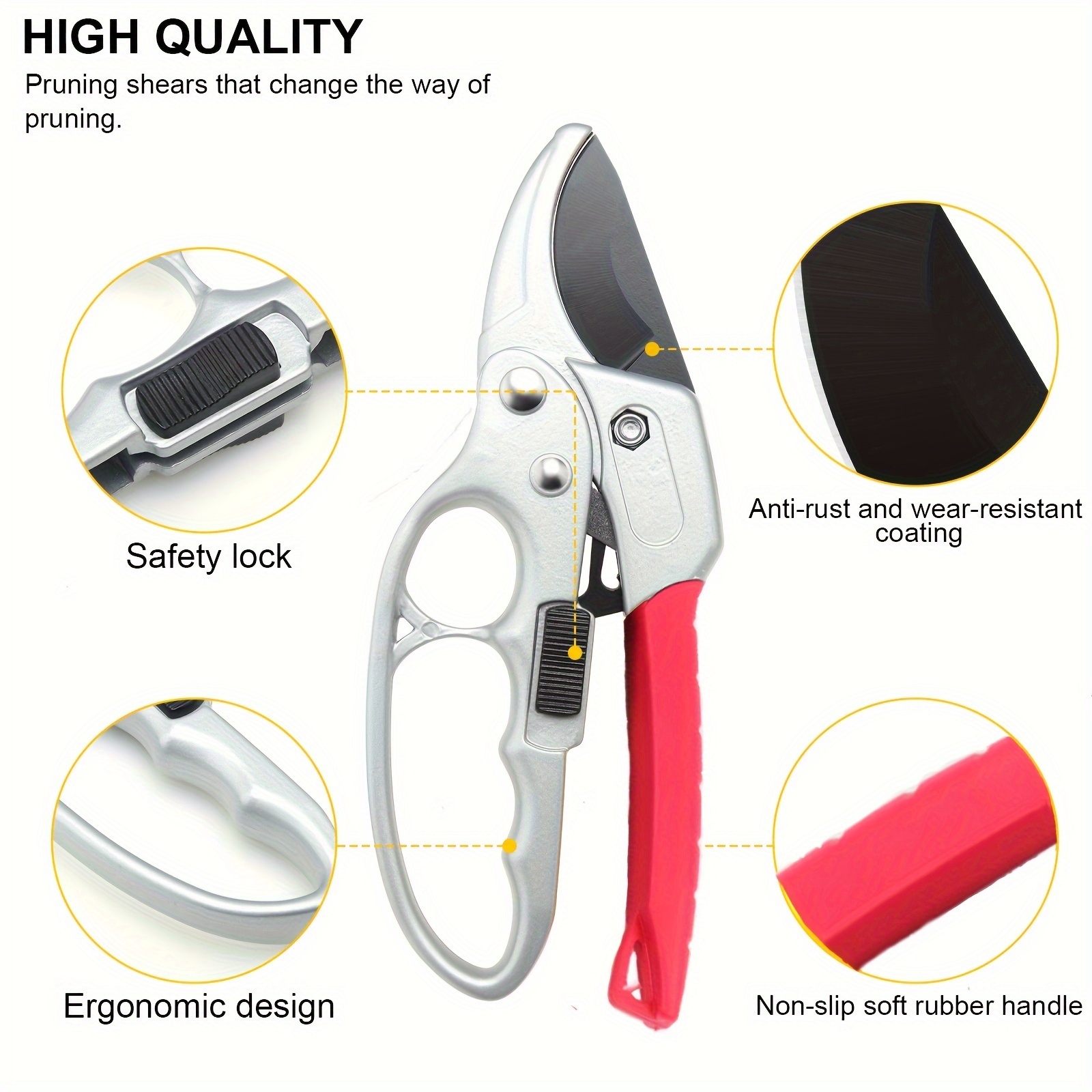  Garden Pruning Shears, Handheld Coated Stainless Steel Blades Scissors  Garden Tool, for Cutting Rose, Floral, Tree, Hedge, Garden Clippers for  Plants : Patio, Lawn & Garden