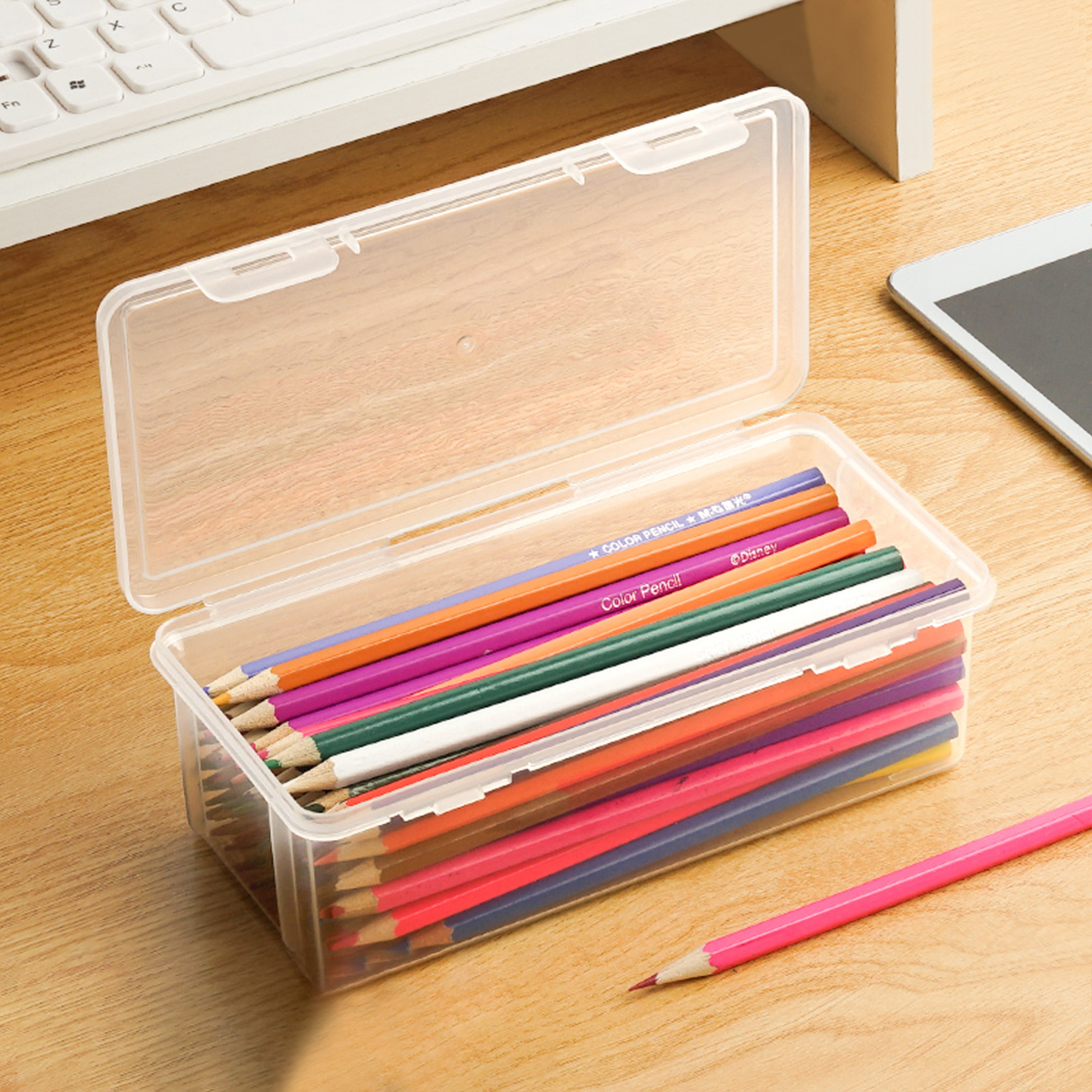 Transparent Storage Box Pencil Case Pen Bag - Temu