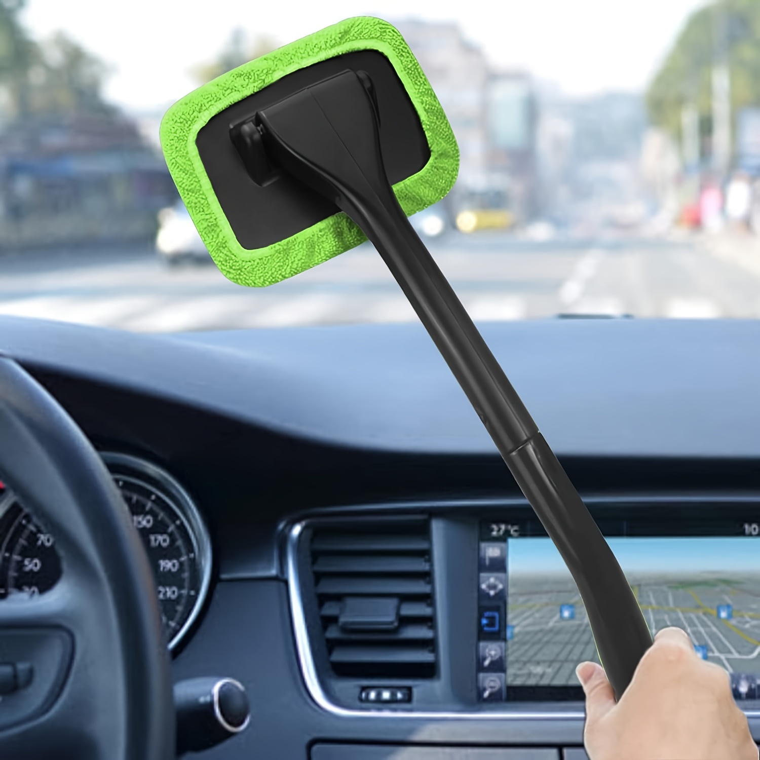  XINDELL Windshield Cleaning Tool - Microfiber Cloth Car Window  Cleanser Brush - Detachable Handle, Auto Glass Wiper, Interior Accessories,  Car Cleaning Kit : Automotive
