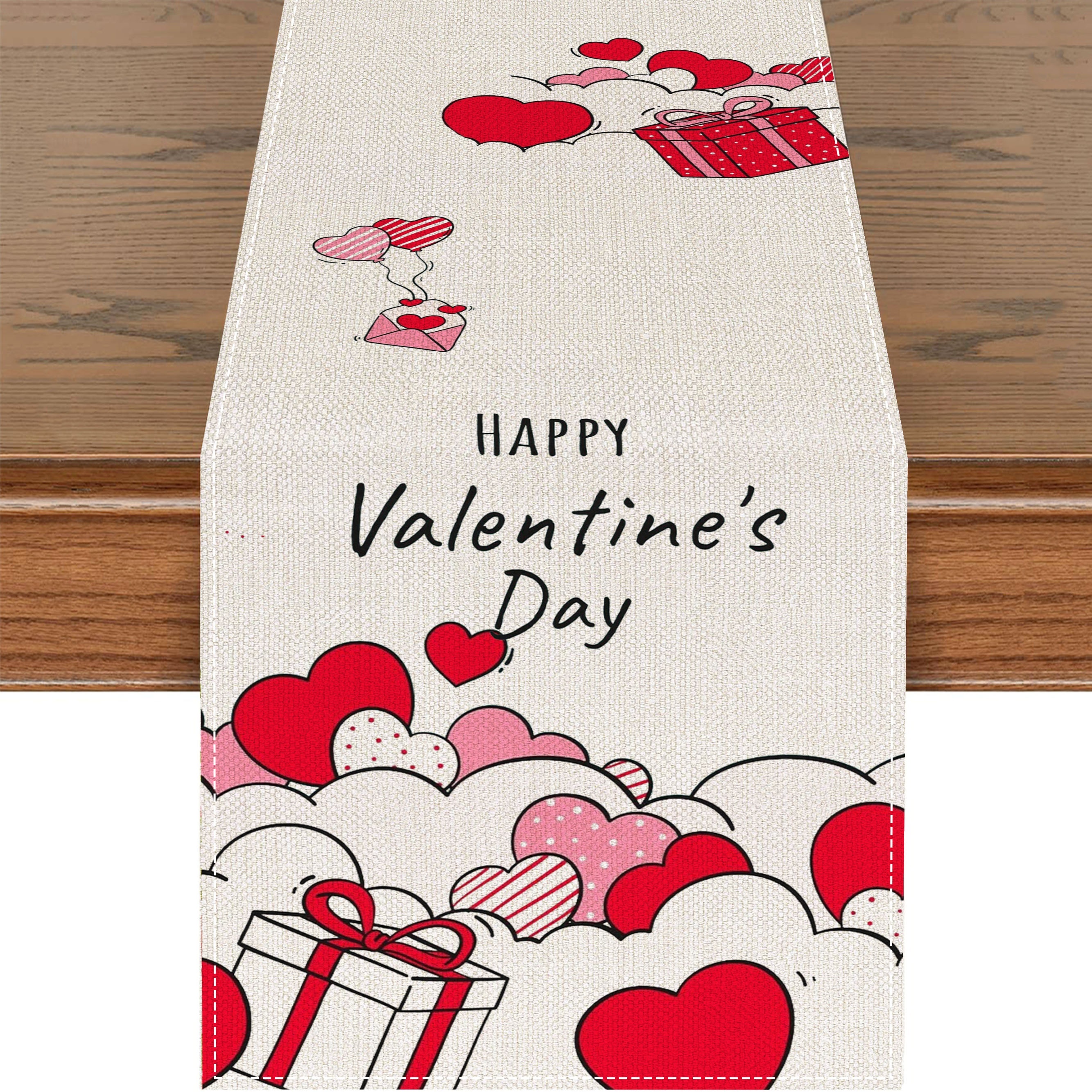 Table Runner Happy Valentine's Day Table Runner Love Heart - Temu Italy