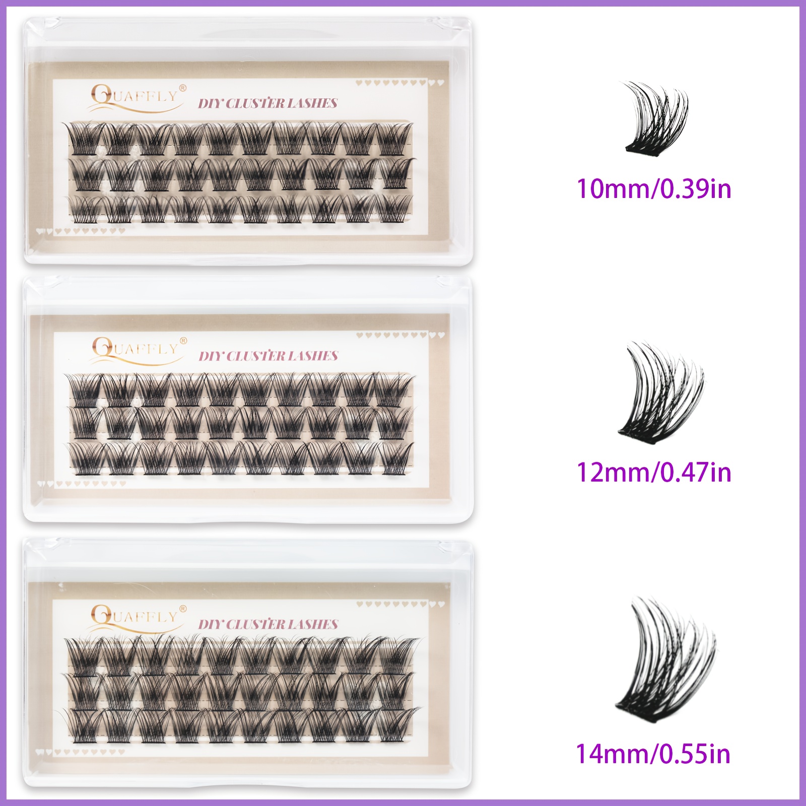 DIY Eyelashes Cluster 30pcs Easy Applying At Home C Curl False Lashes 10 12 14mm