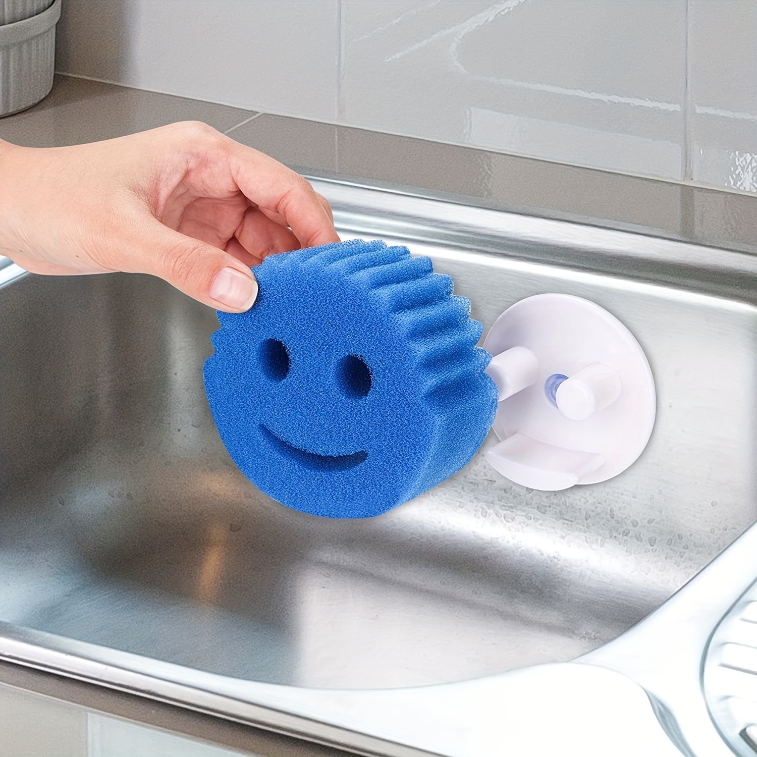 1pc Sponge Holder Sink Holder With Suction Cup Installation